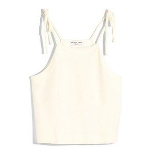 NWT Madewell Texture & Thread Tie Shoulder Tank Top, Size 2X